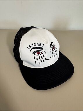 Celine x Tyson Reeder Crybaby Mesh Trucker Cap Hat Black White Size L